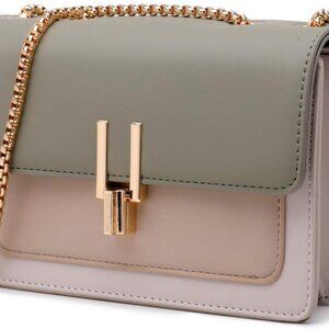 Color-Block Crossbody Bags for Women Leather Cross Body Purses Cute Designer Han